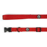 Dear Pet Nylon Dog Collar-Leash Set in Red