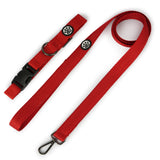 Dear Pet Nylon Dog Collar-Leash Set in Red