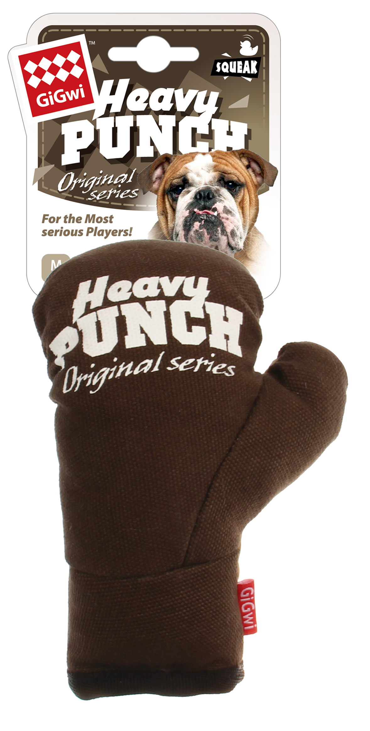 Zoom GiGwi Heavy Punch Dog Toy - Boxing Glove - Brown