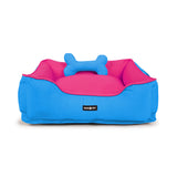 Dear Pet Double Trouble Sky Blue & Pink Lounger Dog Bed