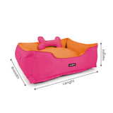 Dear Pet Double Trouble Pink & Orange Lounger Dog Bed