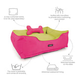 Dear Pet Double Trouble Pink & Lime Lounger Dog Bed