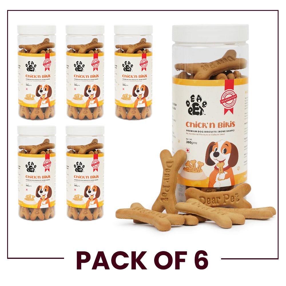 Dear Pet Chick'n Bikis Premium Adult  Dog Biscuits (All Breed Adult Dogs) - 360gm