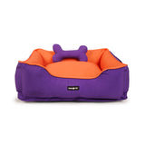 Dear Pet Double Trouble Purple & Orange Lounger Dog Bed
