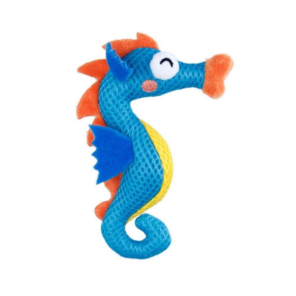 Gigwi Dental Mesh Seahorse Catnip Interactive & Plush Cat Toy