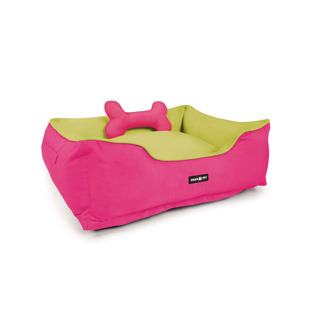 Dear Pet Double Trouble Pink & Lime Lounger Dog Bed