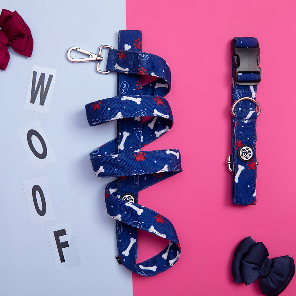 Dear Pet Woof Dog Collar & Leash Set