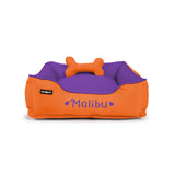 Dear Pet Double Trouble Orange & Purple Lounger Dog Bed - Customisable